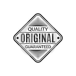 Original Quality Guaranteed stamp or seal. High quality product icon, badge or label. Vector illustration.